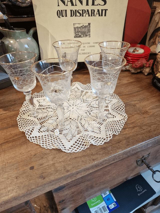 Lot de 3 verres toile d'araignée 