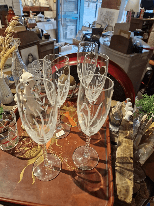 Flûte à champagne motif cristal d&#039;Arques 